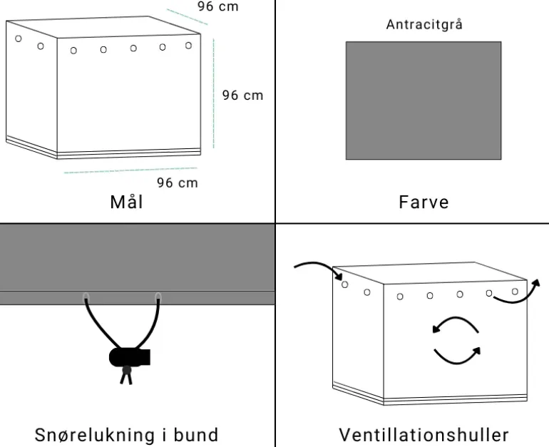 Overtræk til loungestol 96x96x96 cm