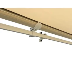 Pil markise – semikassette med motor – 4,8 x 3 meter – Hvid/Beige