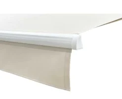 Pil markise – semikassette med motor – 4,8 x 3 meter – Hvid/Beige