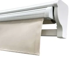 Pil markise - semikassette med motor - 3,5 x 3 meter - Hvid/Beige