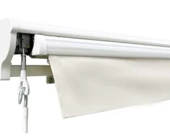 Pil markise - semikassette med motor - 3,5 x 3 meter - Hvid/Beige