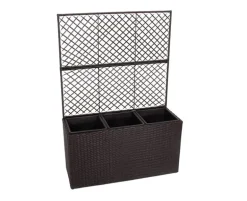 Plantekasse med espalier 84x30x44/120 cm - Sort