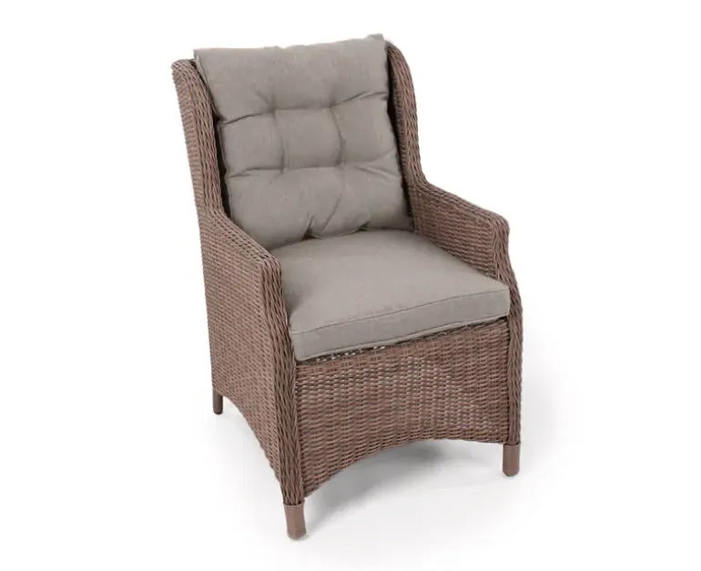 Rio Havemøbelsæt Ø130 inkl. 4 Loungestole m/ EASY DRY hynder - Dusty