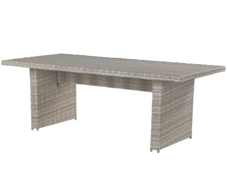 Rio Havemøbelsæt 94x210 inkl. 6 Loungestole m/ EASY DRY hynder - Lys Grå