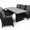 Rio Havemøbelsæt 94x210 med loungestole - Sort