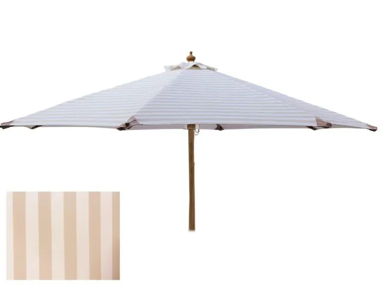 Signe Markedsparasol Ø300 - Hvid / Beige Stribet