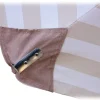 Signe Markedsparasol Ø300 med tilt - Hvid / Beige Stribet