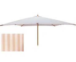 Signe Markedsparasol 3x3 - Hvid / Beige Stribet
