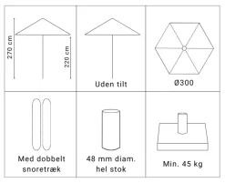 Silas Olefin Parasol Ø300 - Sort