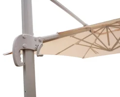 Solvej Hængeparasol 3x4 meter - Gråhvid / Natur