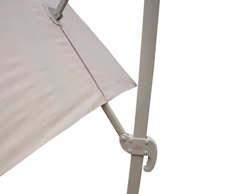 Solvej Hængeparasol 3x4 meter - Gråhvid / Natur