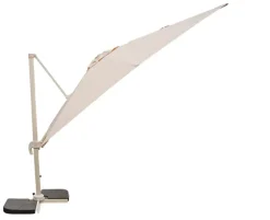 Solvej Hængeparasol 3x4 meter - Gråhvid / Natur