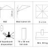 Solvej Hængeparasol 3x3 meter - Gråhvid / Natur